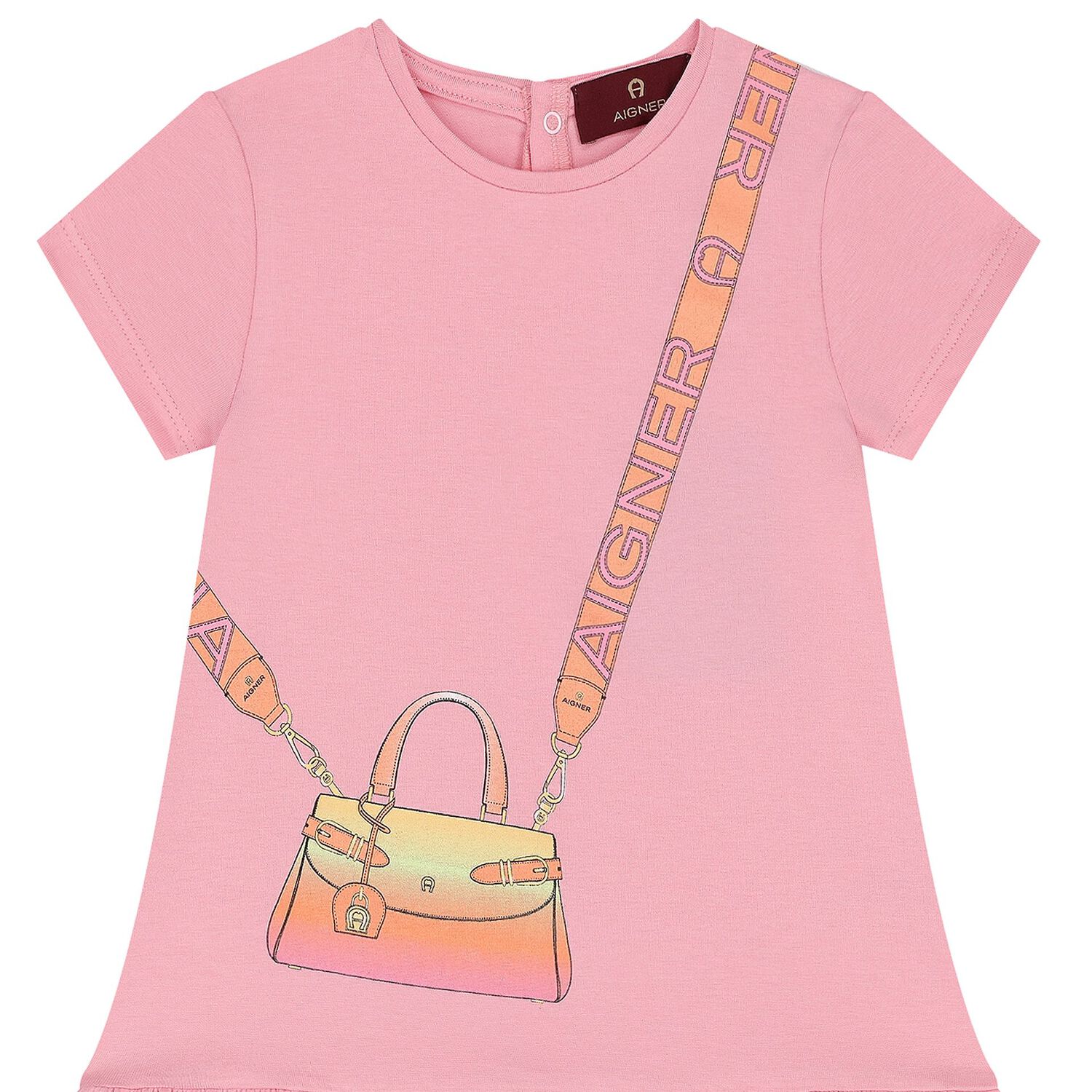 Younger Girls Pink Bag Dress, 3, hi-res image number null