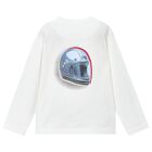 Boys White Helmet Long Sleeve Top, 1, hi-res