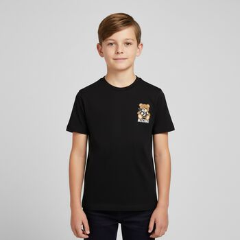 Black Teddy Bear Logo T-Shirt