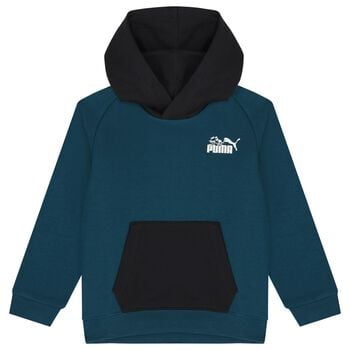 Boys Black & Blue Logo Hooded Top