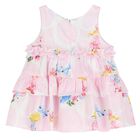 Baby Girls Pink Ruffled Floral Dress Set, 1, hi-res