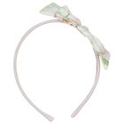 Girls White & Pink Floral Bow Headband, 2, hi-res