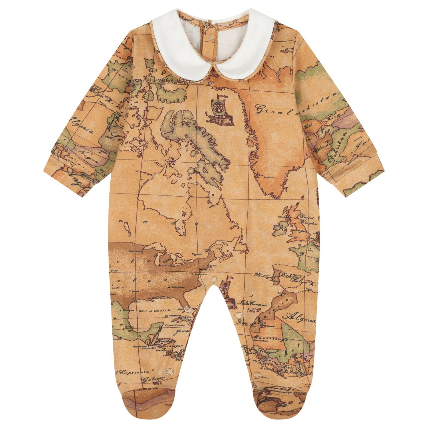 Ivory & Beige Geo Map Babygrow Gift Set, 2, hi-res