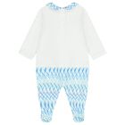 Baby Boys White & Blue Logo Zig Zag Babygrow Gift Set, 1, hi-res