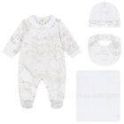 White & Beige Geo Map Babygrow Gift Set, 1, hi-res