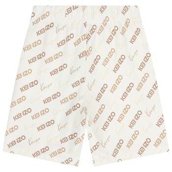 Ivory & Beige Logo Shorts