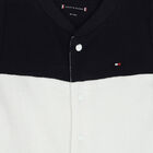 Baby Boys Navy Blue, White & Red Striped Romper, 1, hi-res