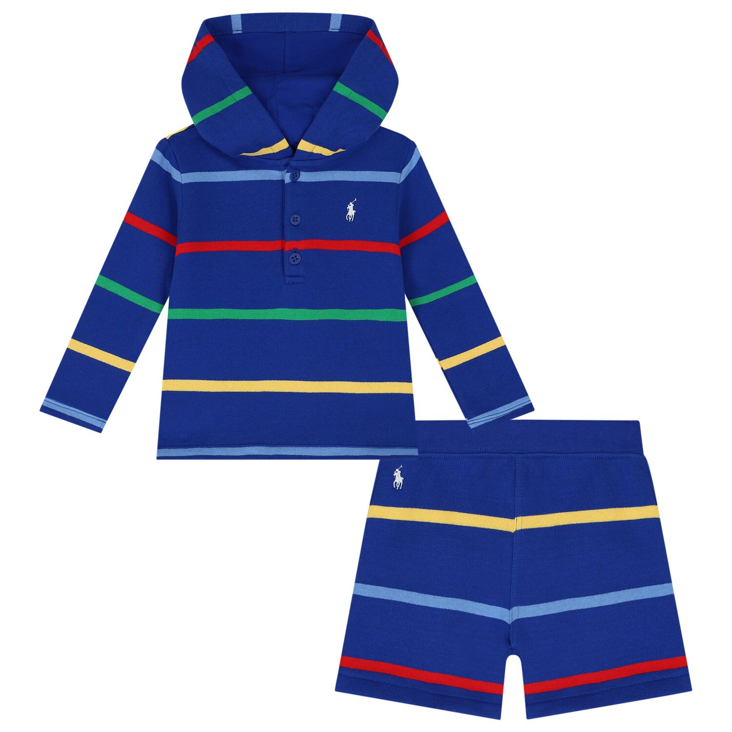 Baby Boys Multi-Colored Logo Short Set, 1, hi-res
