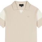 Boys Beige Logo Polo Shirt, 1, hi-res