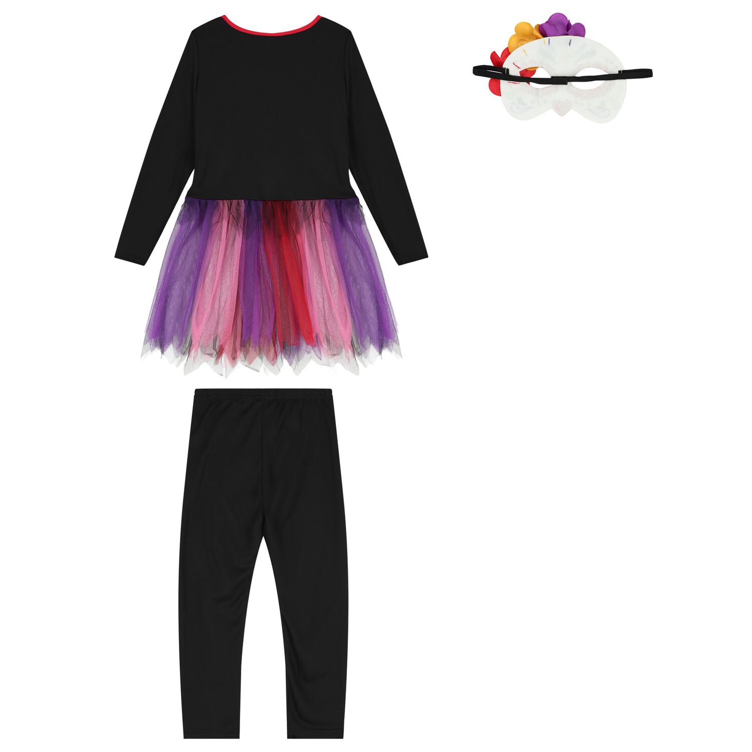 Girls Black Halloween Dia De Los Muertos Costume, 1, hi-res image number null