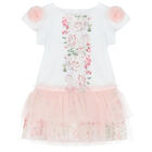 Baby Girls White Floral Dress Set, 1, hi-res