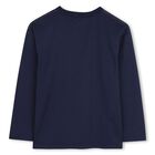 Boys Navy Blue & White Long Sleeve Top ( 2-Pack ), 1, hi-res