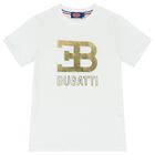 Boys White & Gold Logo T-Shirt, 1, hi-res