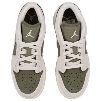 Green & White Air Jordan 1 Low Trainers
