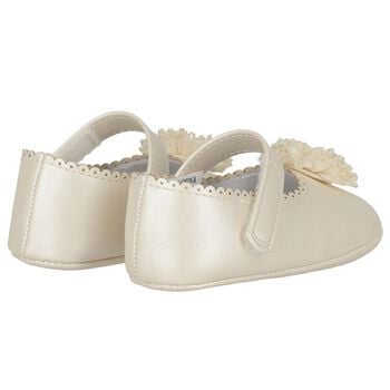 Baby Girls Gold Leather Pre Walker Shoes