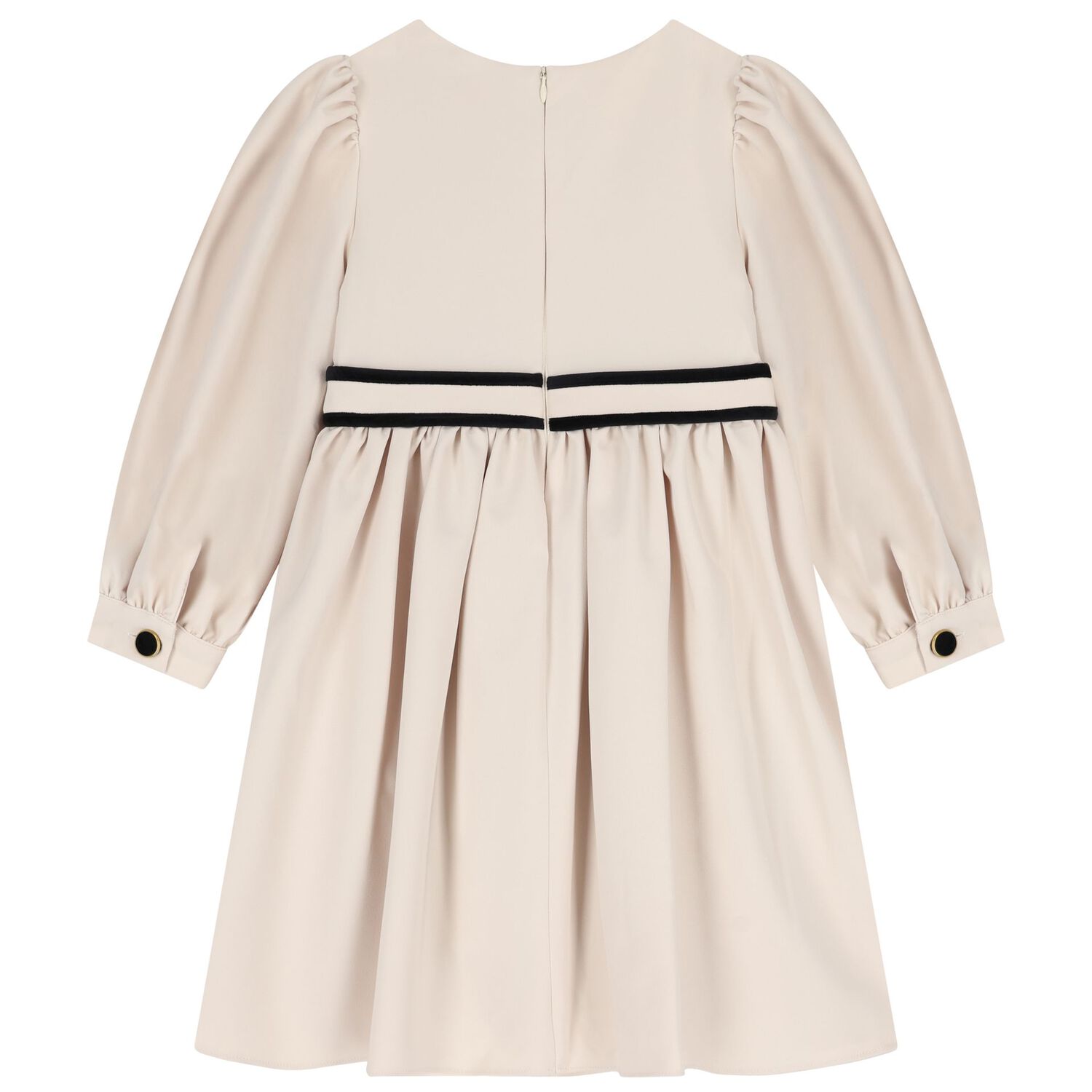 Girls Ivory Crepe Dress, 1, hi-res