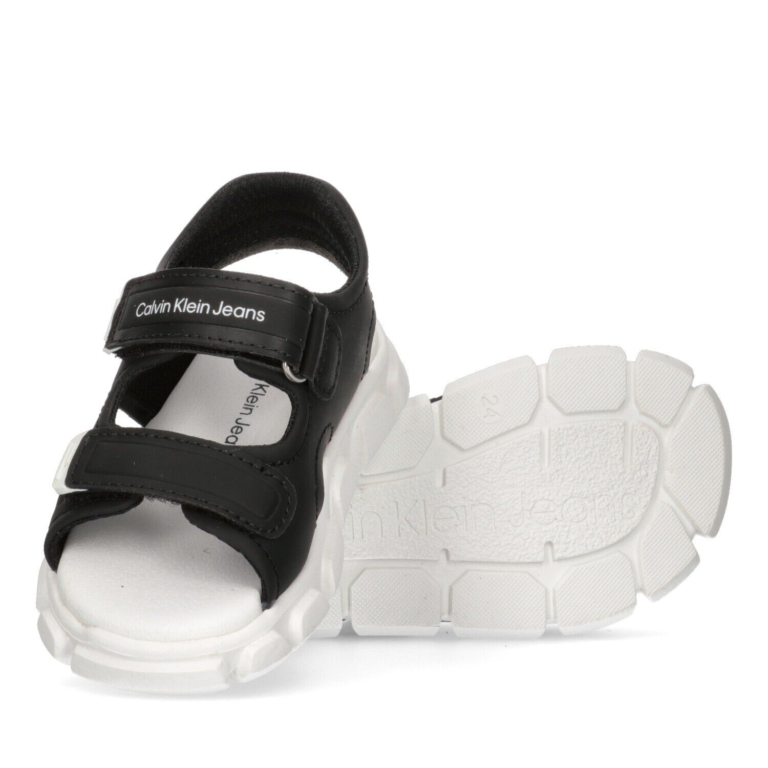 Black & White Logo Sandals, 1, hi-res