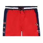 Boys Red Swim Shorts, 1, hi-res