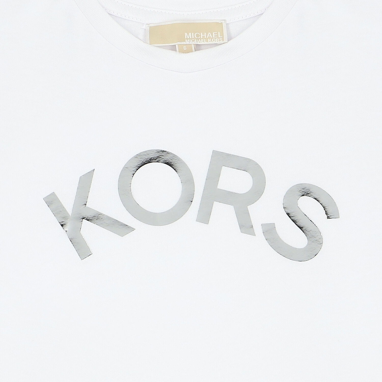 Girls White & Silver Logo T-Shirt, 1, hi-res