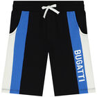 Boys Black Logo Shorts, 2, hi-res