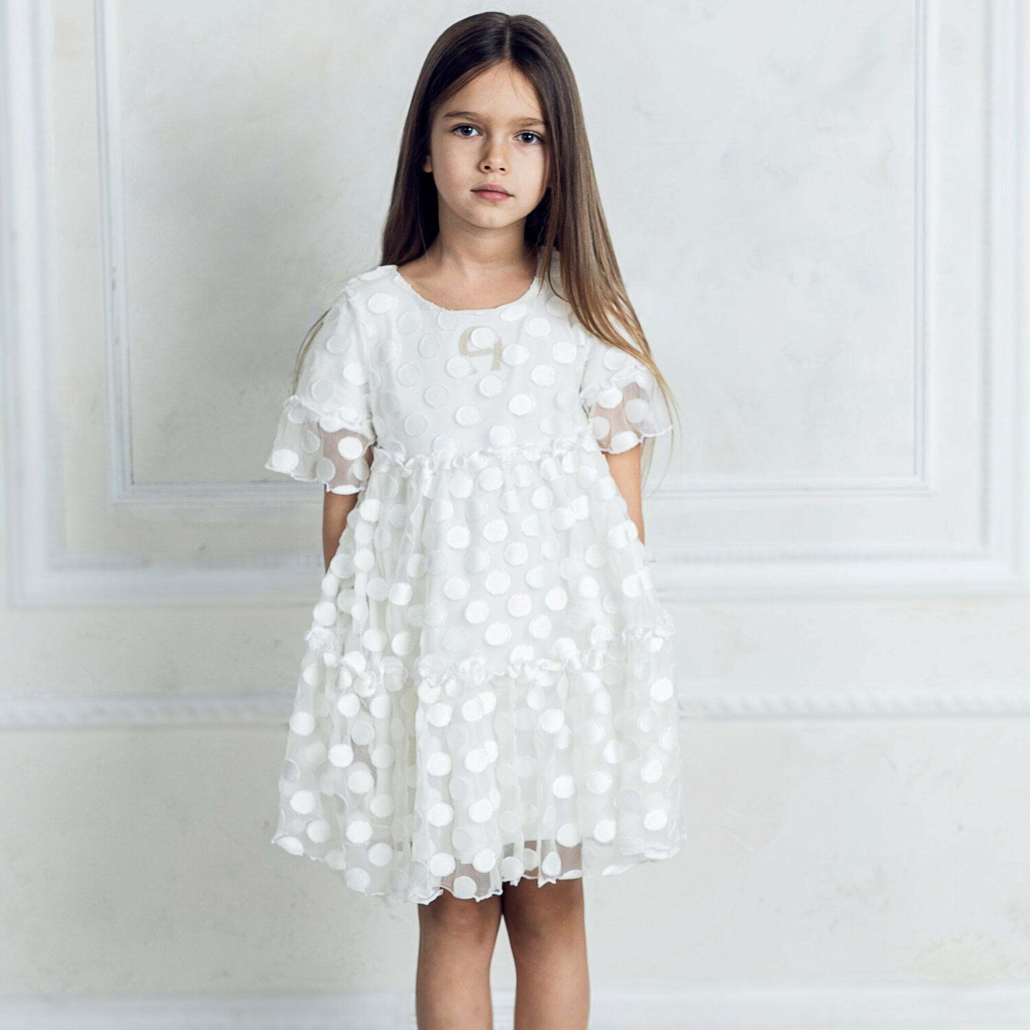 Girls Ivory Special Occasion Dress, 1, hi-res image number null