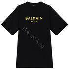 Girls Black Logo Dress, 1, hi-res