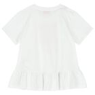Girls White Logo T-Shirt, 1, hi-res