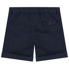 Younger Boys Navy Blue Shorts, 1, hi-res