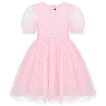 Girls Pink Polka Dot Dress