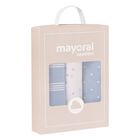 Baby Boys White & Blue Muslins (3-Pack), 3, hi-res