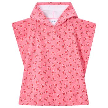 Girls Pink Crab Hooded Towel