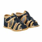 Navy Blue & Beige Geo Map Pre Walker Shoes, 1, hi-res
