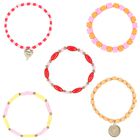 Girls Pink, Orange & Red Bracelets ( 5-Pack ), 1, hi-res
