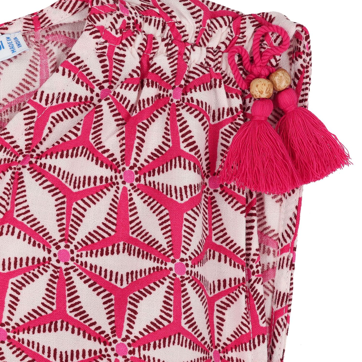 Girls Pink Tassel Playsuit, 1, hi-res image number null