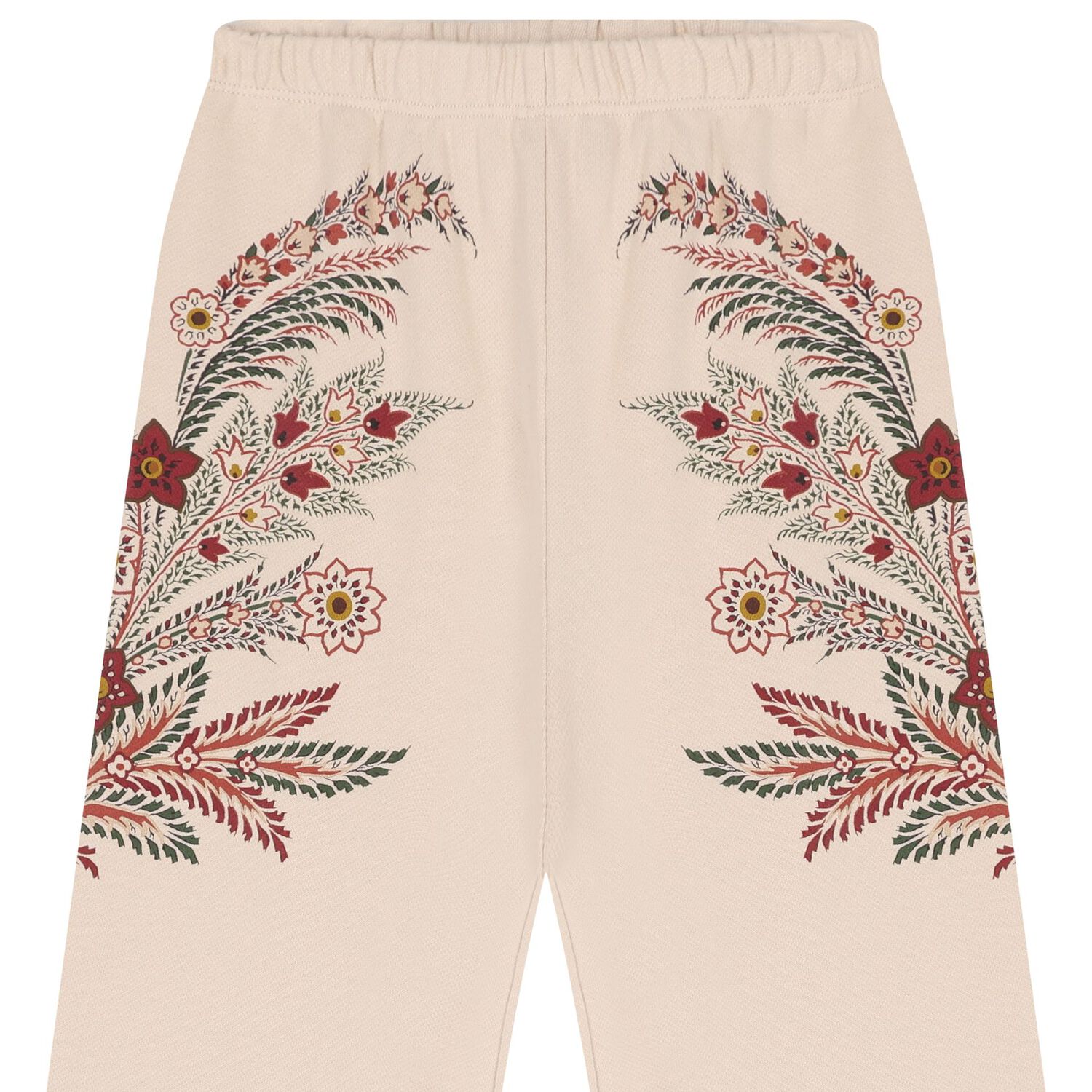 Girls Beige Floral Trousers, 1, hi-res