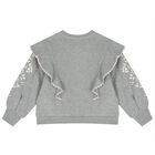 Girls Grey Logo Sweatshirt, 1, hi-res