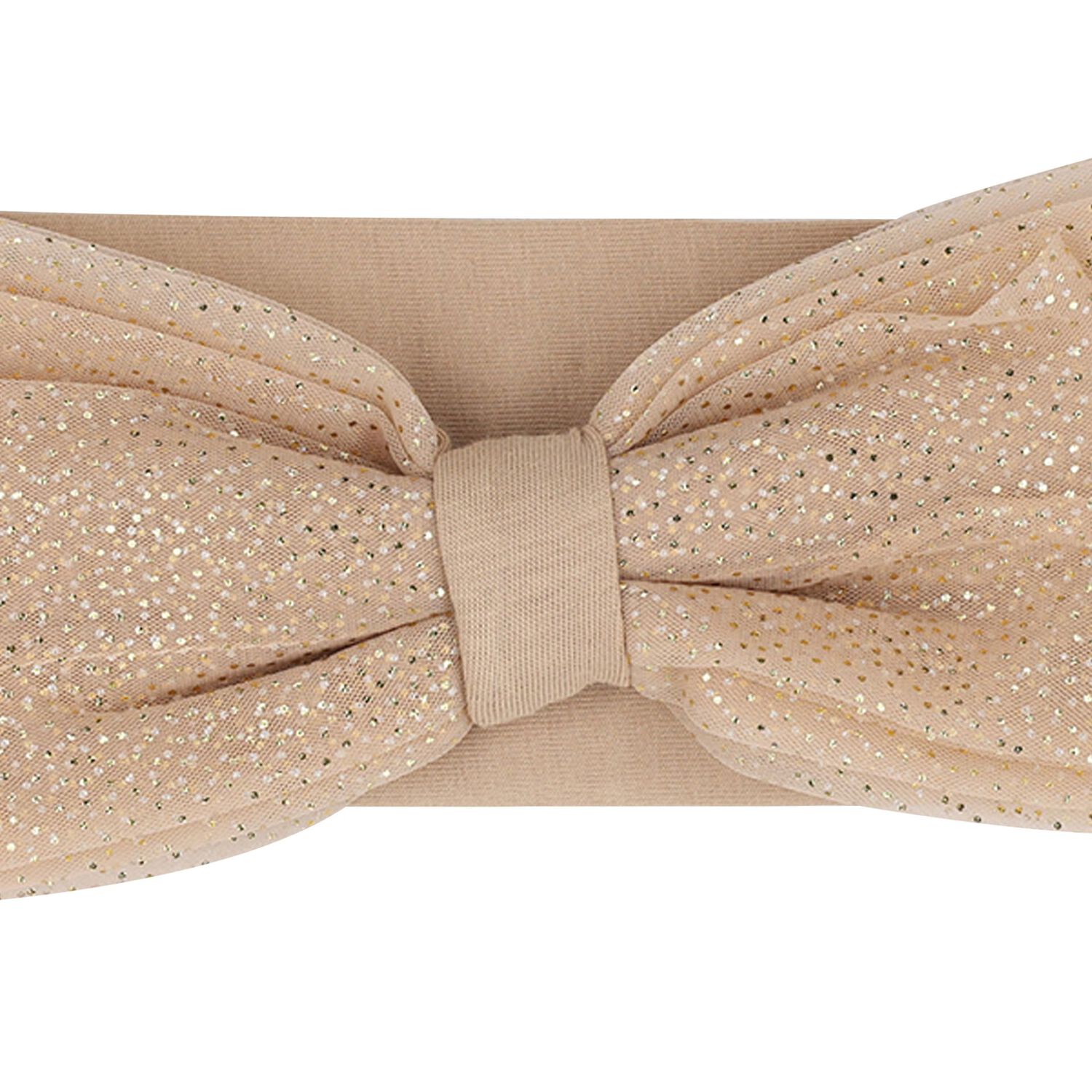 Baby Girls Beige Bow Headband, 2, hi-res