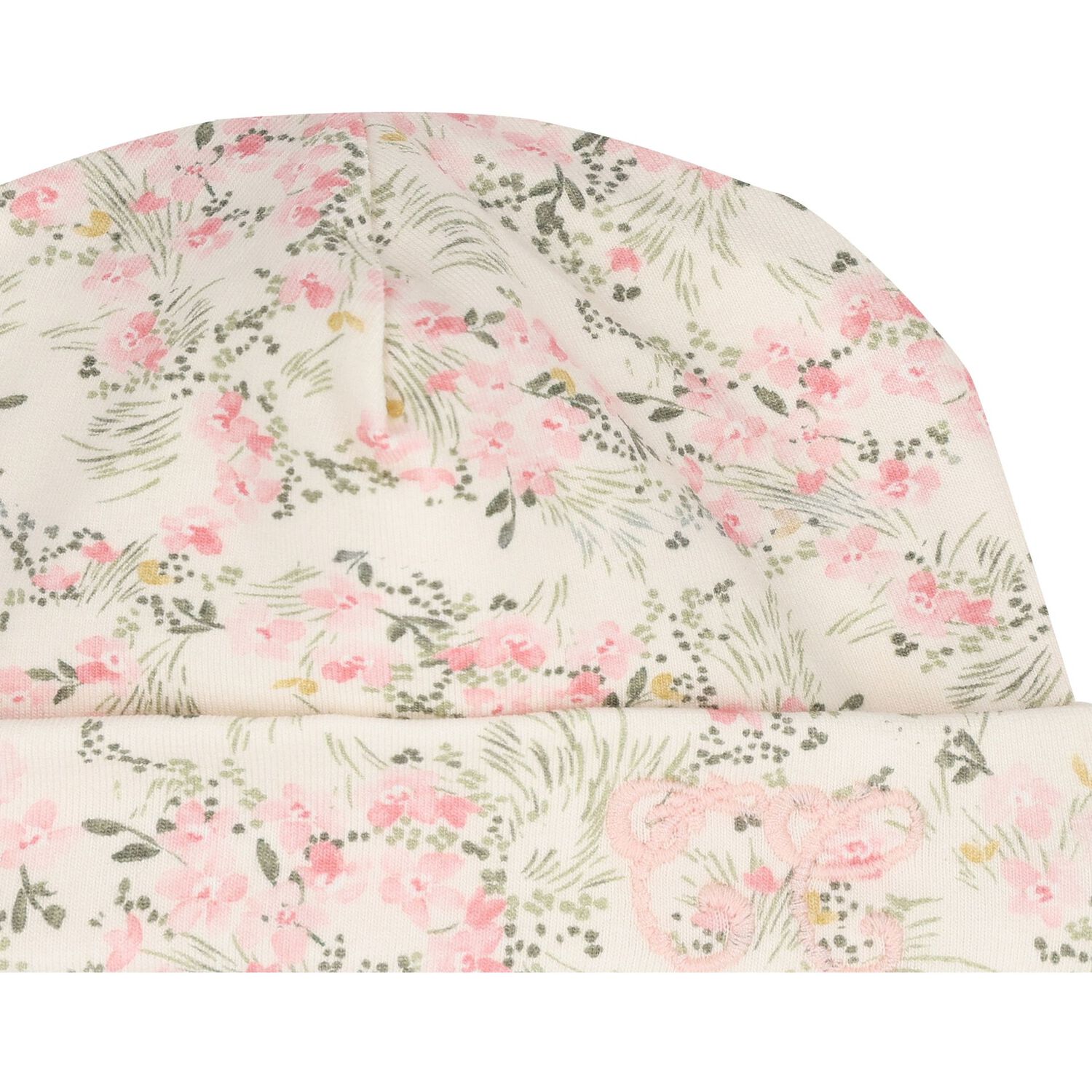 Baby Girls Pink Floral Hat, 1, hi-res
