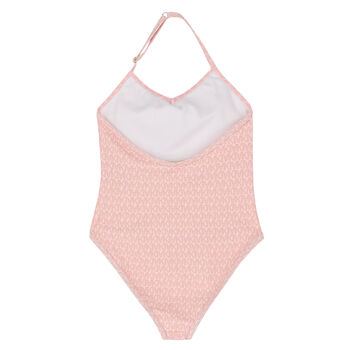 Girls Pink Logo Swimsuit