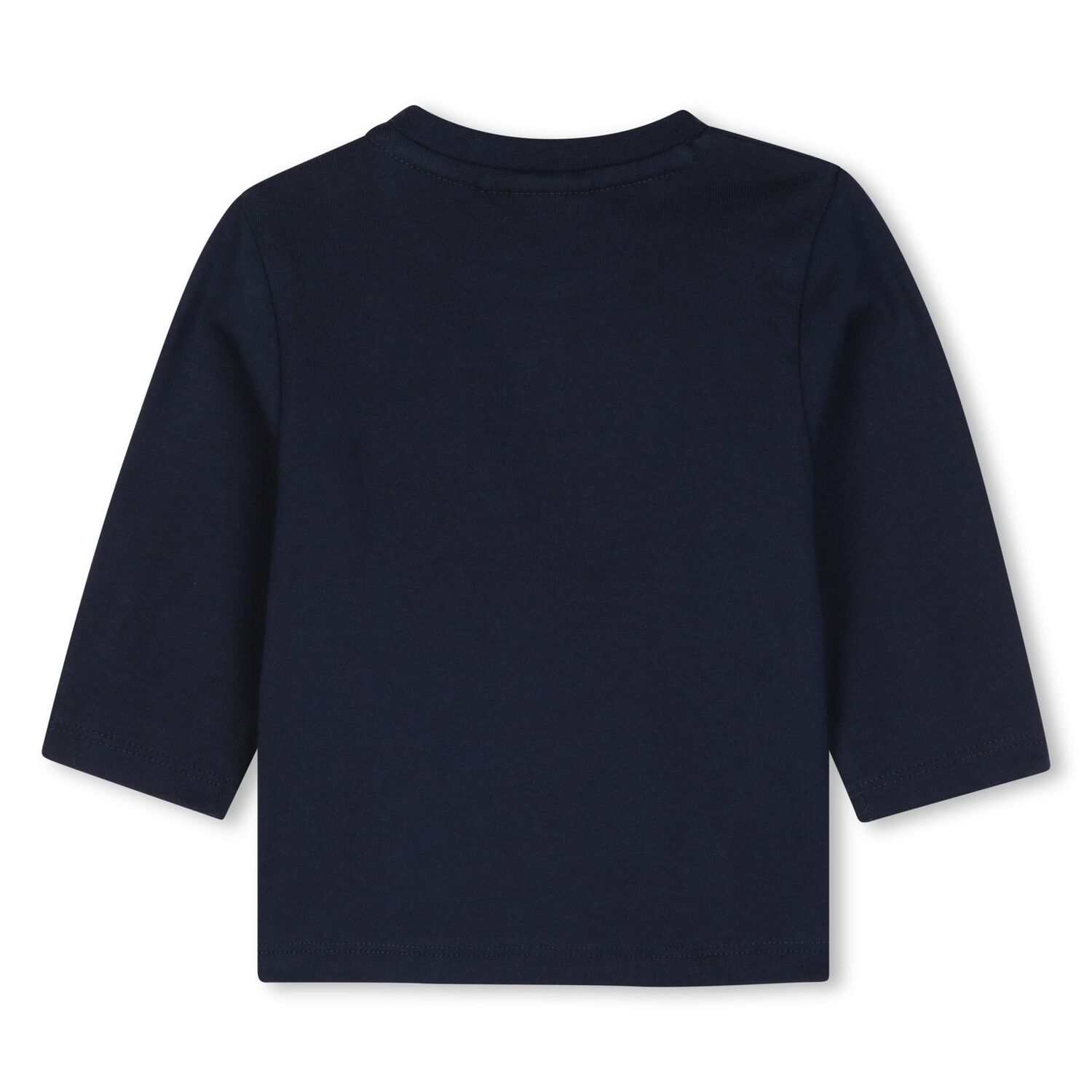 Younger Boys Navy Blue Logo Long Sleeve Top, 1, hi-res
