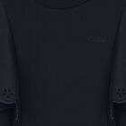 Girls Navy Blue Logo Flower Dress, 2, hi-res