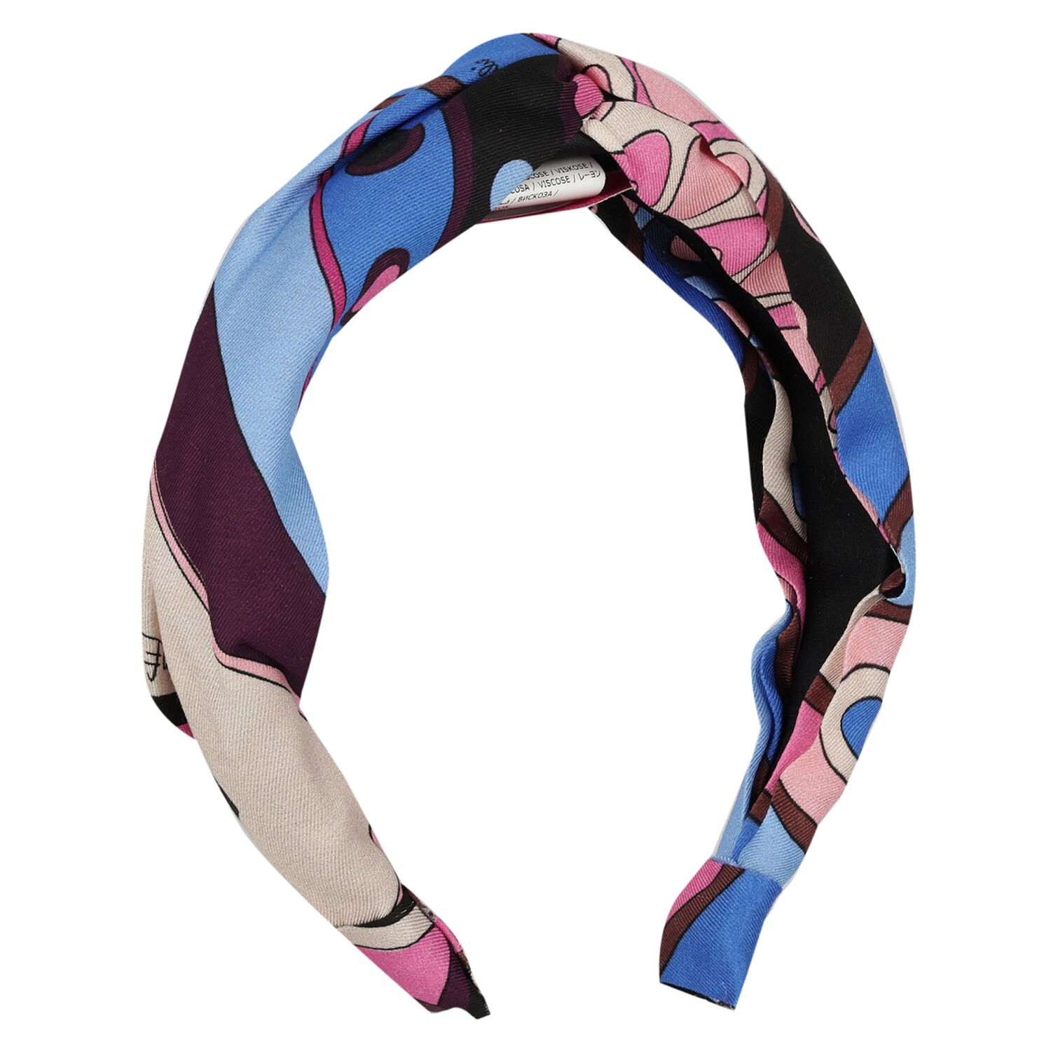 Girls Blue & Pink Vivara Knot Tie Headband, 1, hi-res