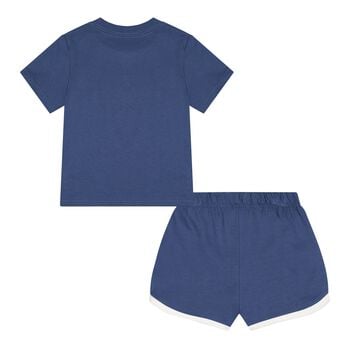 Baby Boys Navy Blue Fishing Polo Bear Shorts Set