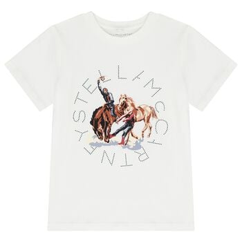 Boys Ivory Horse Logo T-Shirt