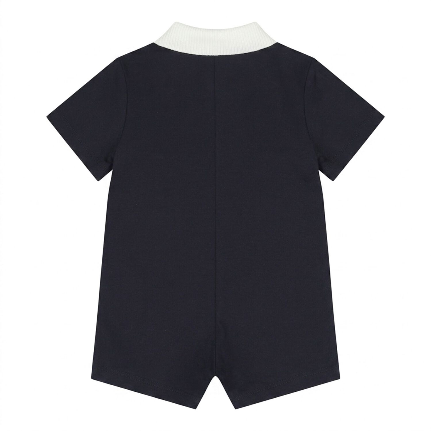 Baby Boys Navy Blue Web Striped Romper, 1, hi-res