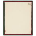 Beige Web Striped Knitted Baby Blanket, 1, hi-res