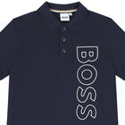 Boys Navy Blue Logo Polo Shirt, 4, hi-res