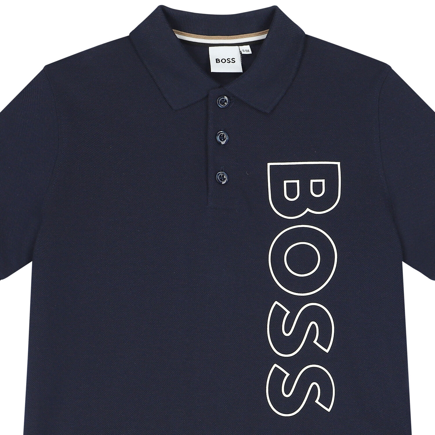 Boys Navy Blue Logo Polo Shirt, 4, hi-res