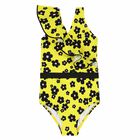 Girls Yellow Printed Swimsuit, 1, hi-res
