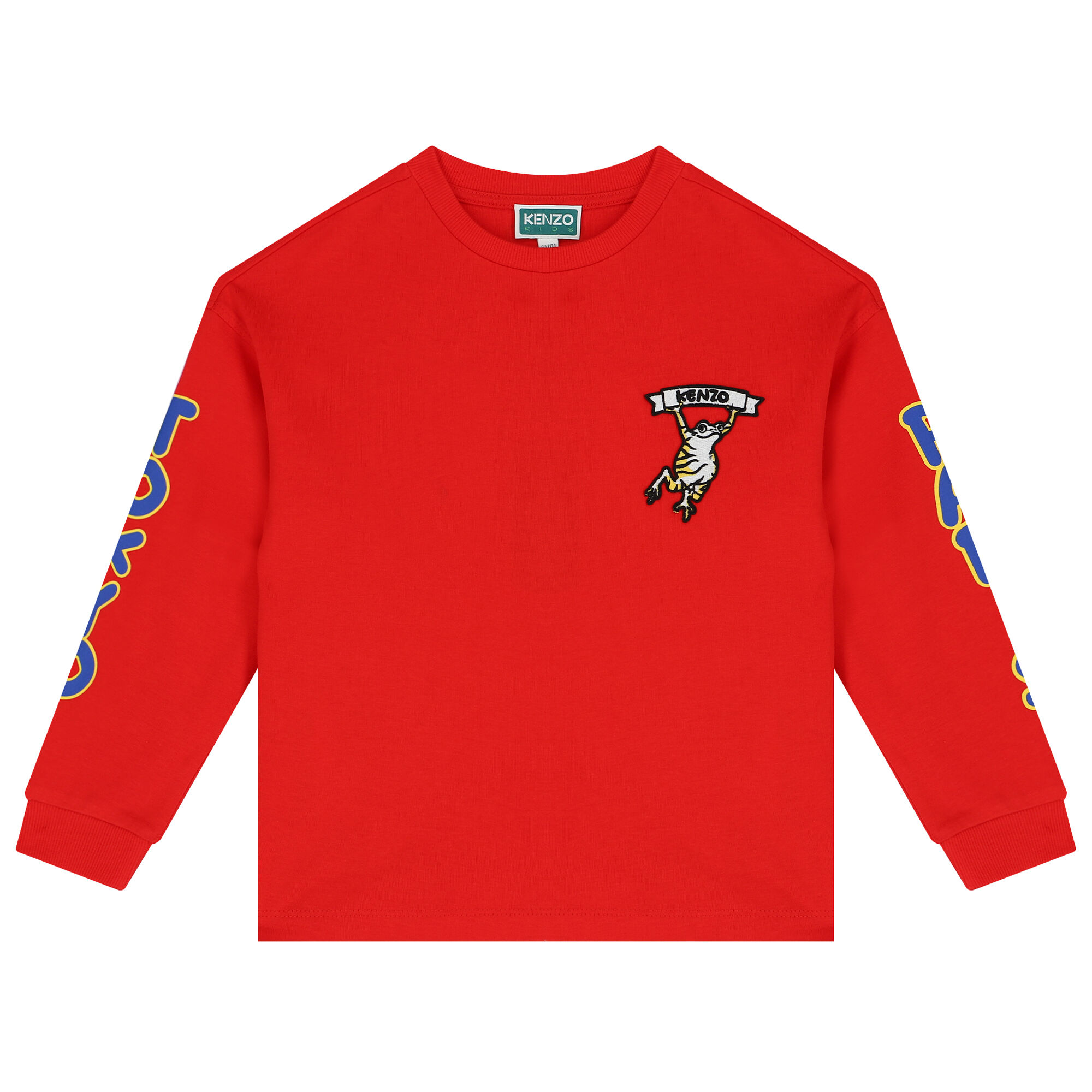 KENZO KIDS Boys Red Logo Frog Long Sleeve Top Junior Couture UK